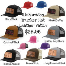 Load image into Gallery viewer, Adult Richardson Trucker Hat Snapback with Leather Patch