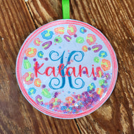 Leopard Bag Tag with name or monogram(Typical or Rainbow Colors)