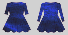 Load image into Gallery viewer, Navy Velvet Hand Sewn Wattle Twirl Dress
