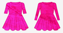 Load image into Gallery viewer, Hot Pink Velvet Hand Sewn Wattle Twirl Dress
