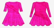 Hot Pink Velvet Hand Sewn Wattle Twirl Dress