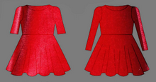 Load image into Gallery viewer, Red Velvet Hand Sewn Wattle Twirl Dress
