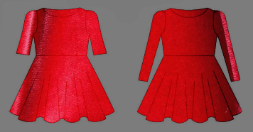 Red Velvet Hand Sewn Wattle Twirl Dress