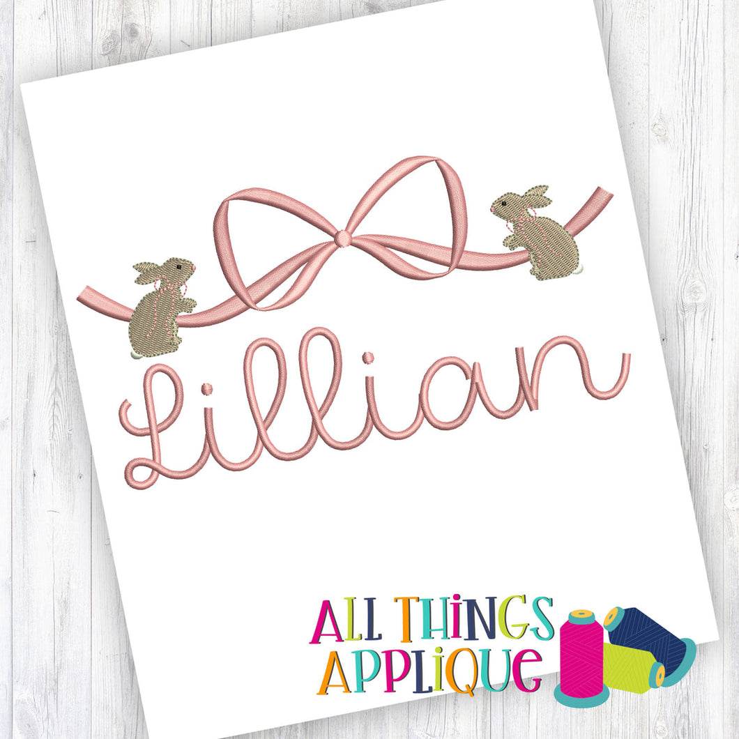 Big Bow Bunny Name Frame