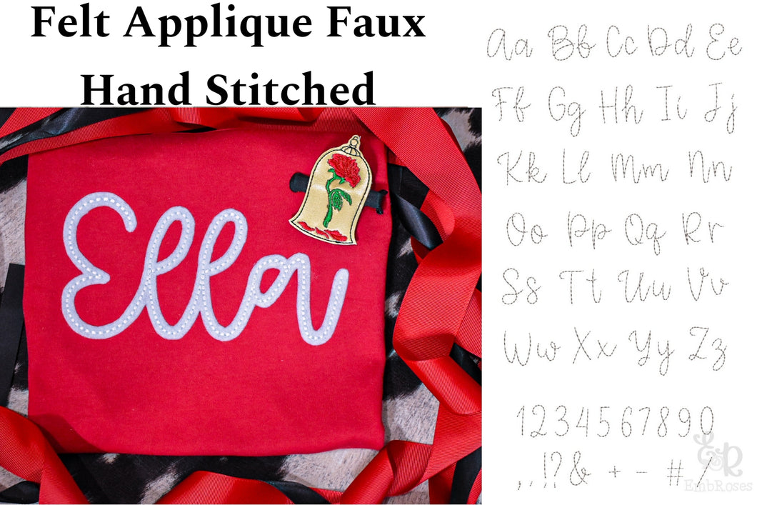 Faux Hand Stitched Regular Sweatshirt with Applique