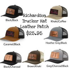 Load image into Gallery viewer, Adult Richardson Trucker Hat Snapback with Leather Patch
