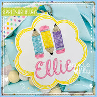 Sketch Scalloped Pencils Bag Tag