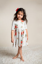 Load image into Gallery viewer, Red Velvet Hand Sewn Wattle Twirl Dress
