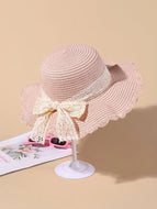 Toddler Embroidered Straw Hat