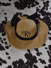 Load image into Gallery viewer, Girls Embroidered Straw Hat 21.3&quot;
