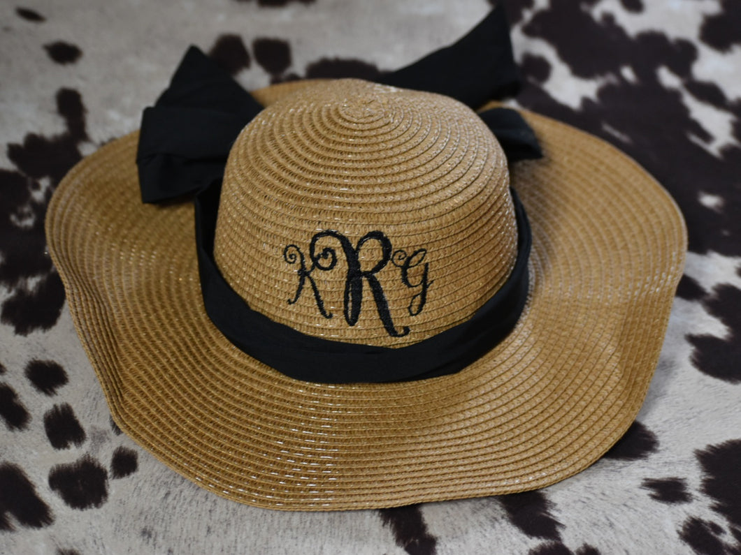 Girls Embroidered Straw Hat 21.3