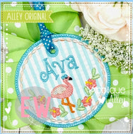 Flamingo tag with name or monogram