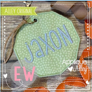 Decagon tag with name or monogram